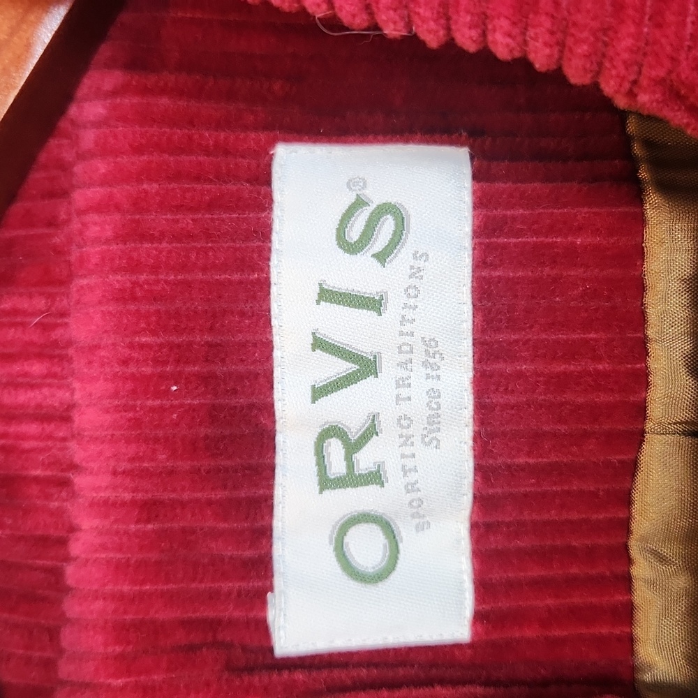 Orvis Red Corduroy Blazer Barn Coat Size 6 - Picture 3 of 13